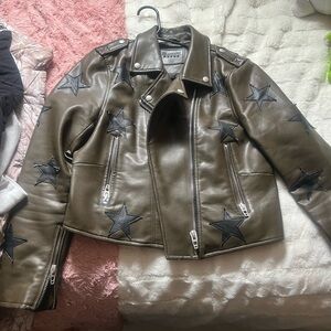 Blank NYC Olive Star Leather Jacket
